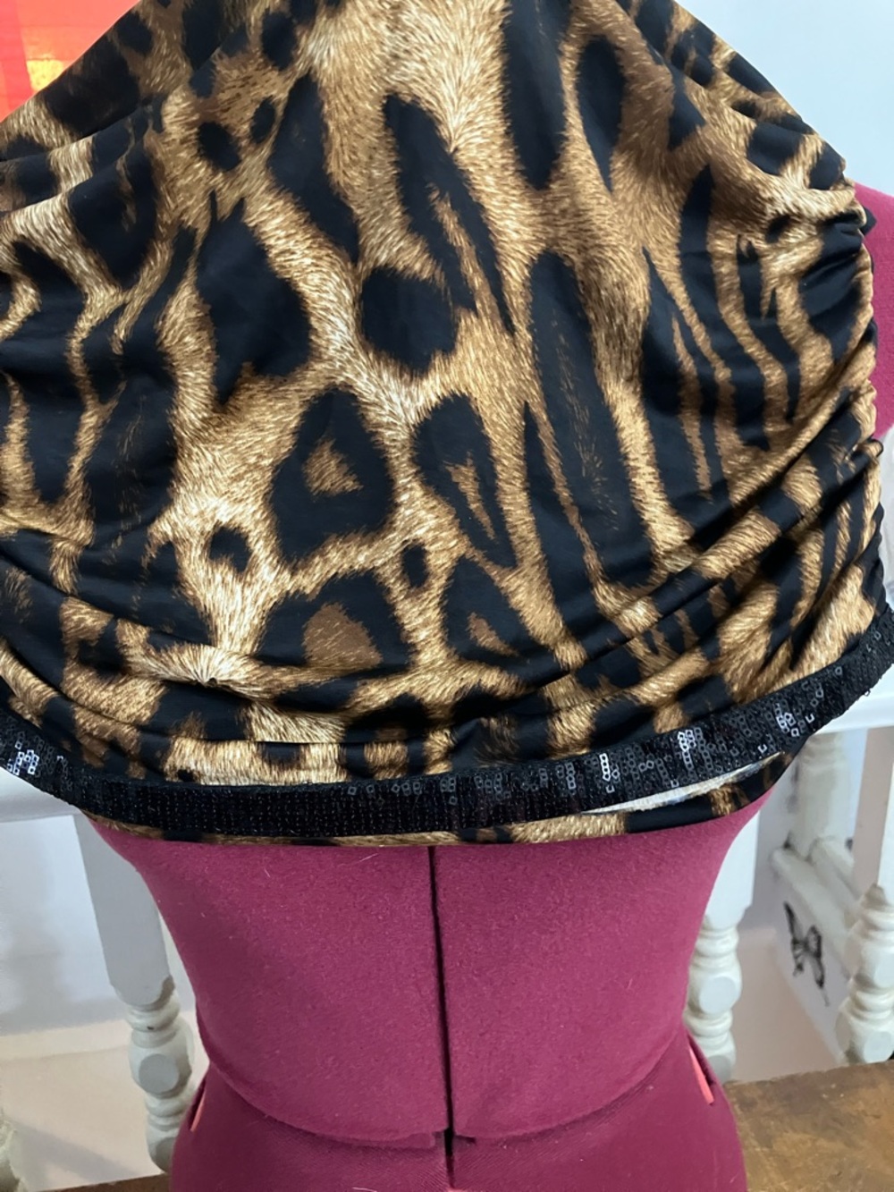 Sabora Strapless Leopard-Print Bodycon Dress in Brown and Black - Picture 7 of 7